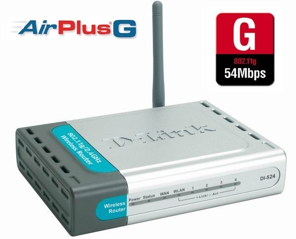 Routeur WiFi 54mbps D-LINK AirPlus DI-524 switch 4 ports